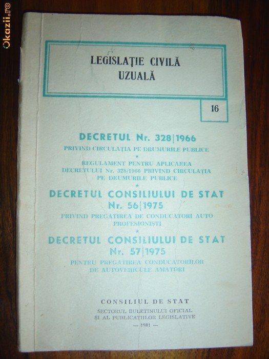 1731 Legislatie civila uzuala Decretul nr.328/1966
