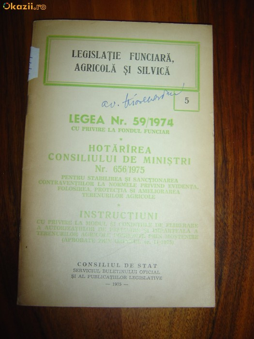 1747 Legislatie funciara ,agricola si silvica nr5