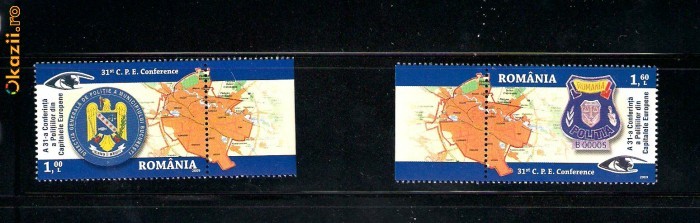 ROMANIA-2009 CONFERINTA POLITIILOR DIN CAPITALELE EUROPENE, MNH - LP 1834 ROMANIA-2009 CONFERINTA POLITIILOR DIN CAPITALELE EUROPENE, MNH - LP 1834