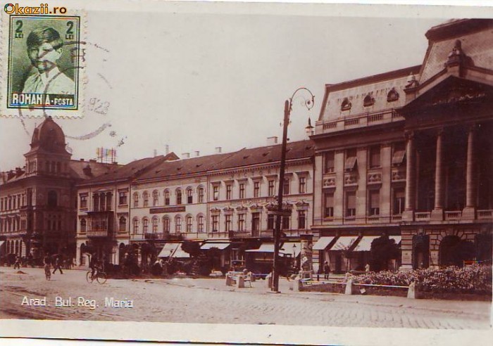 B107 Arad Bulevardul Reg. Maria circulata 1923 B107 Arad Bulevardul Reg. Maria circulata 1923