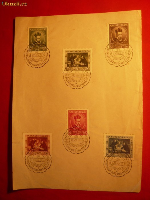 Foaie cu Seria:Aniv.300Ani Univ.Peter Pazmony cu stamp.I zi