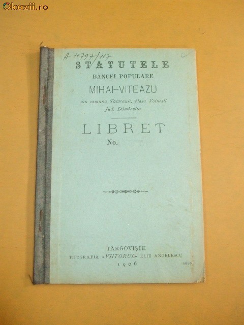 Statut -'MIHAI -VITEAZUL"-com. Tataranii-Voinesti-Dambovita Statut -'MIHAI -VITEAZUL"-com. Tataranii-Voinesti-Dambovita