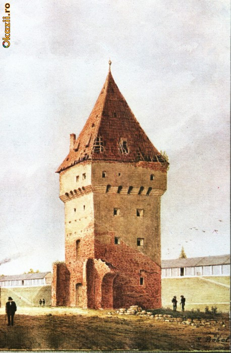 Carte postala ilustrata Turnul Soldis - Sibiu