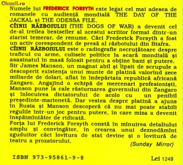 Frederick Forsyth - Cainii razboiului Frederick Forsyth - Cainii razboiului