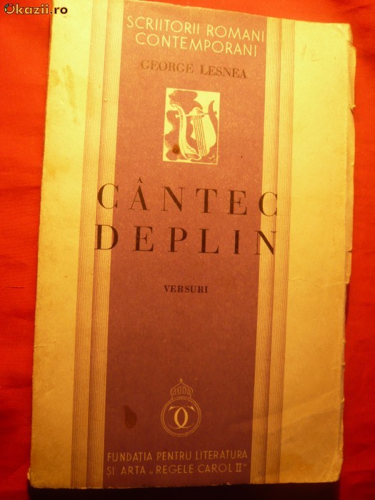 GEORGE LESNEA - CANTEC DEPLIN - Versuri - 1934- I Editie