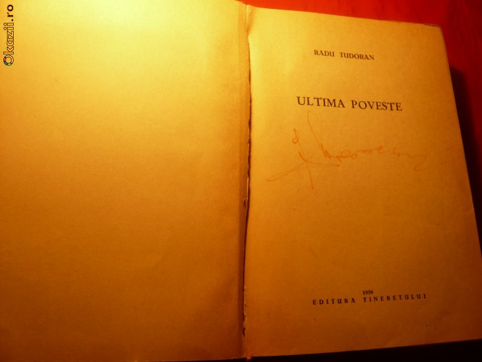 RADU TUDORAN - ULTIMA POVESTE -Prima Editie 1956