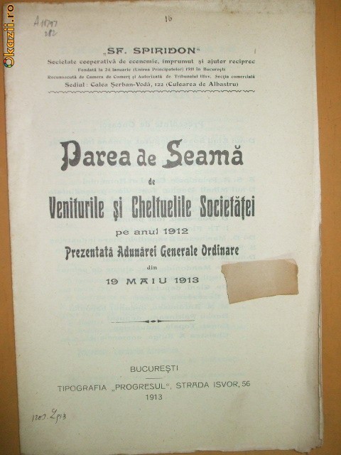 Dare de seama Soc. ajutor ,,Gutenberg" Buc. 1906 Dare de seama Soc. ajutor ,,Gutenberg" Buc. 1906