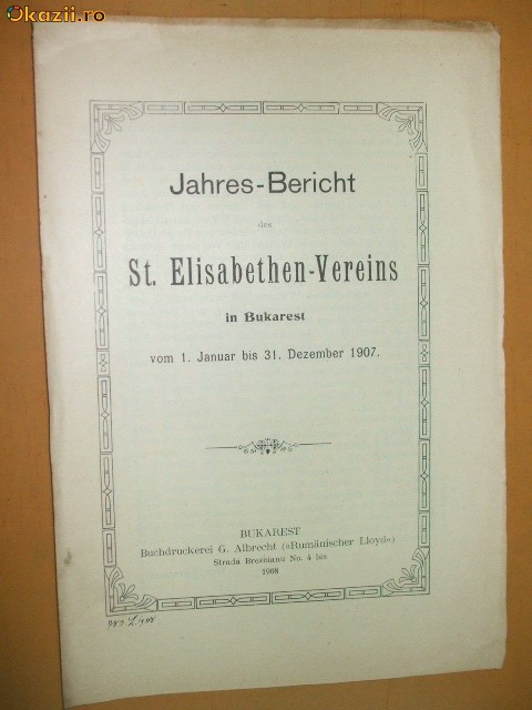 Jahres-Bericht des St. Elisabeth-Vereines 1908