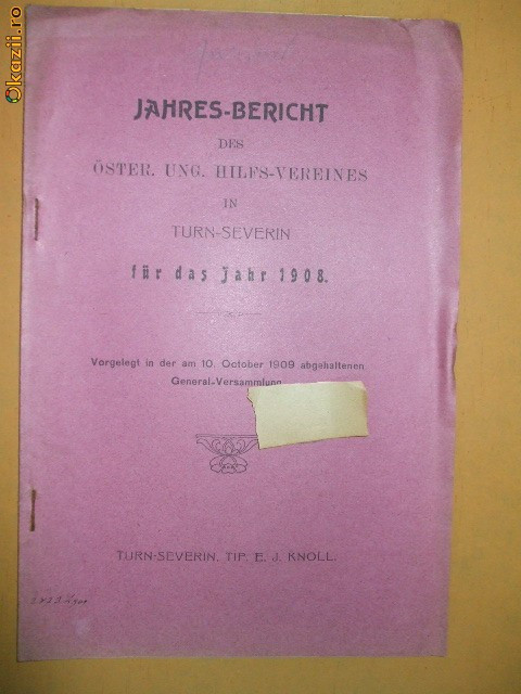Jahres-Bericht des Oster. Ung. Hilfs-Vereines 1909