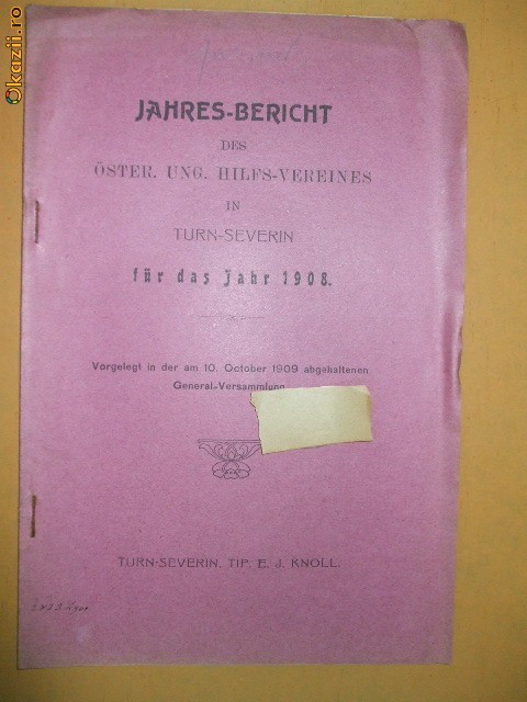 Jahres-Bericht des Oster. Ung. Hilfs-Vereines 1909 Jahres-Bericht des Oster. Ung. Hilfs-Vereines 1909
