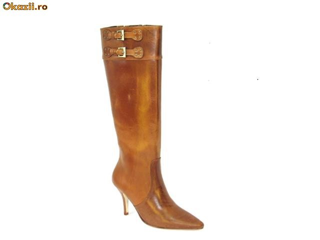 Cizme maro tabac , 2 catarame piele (4340-249 TAN) Buffalo Cizme maro tabac , 2 catarame piele (4340-249 TAN) Buffalo