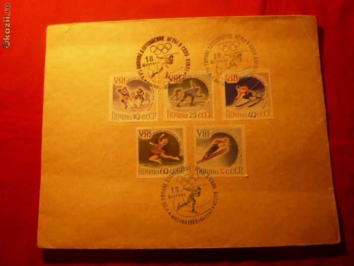 Plic cu seria-Olimp.Iarna Squaw Valley 1960 URSS ,st.spec.I zi