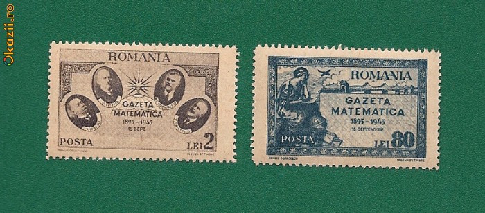 ROMANIA 1945 - GAZETA MATEMATICA, MNH - LP 180