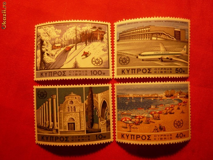 SERIE- PEISEJE CYPRU -1967-ANUL TURISMULUI ,4 val.