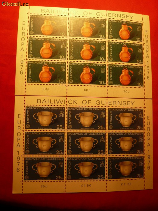 SERIE 2 BLOCURI - EUROPA CEPT 1976 GUERNSEY