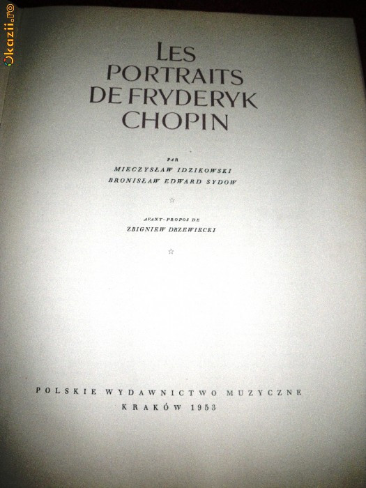 Les portraits de Fryderyk Chopin, Krakovia 1953, rara