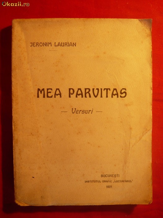 JERONIM LAURIAN - MEA PARVITAS - Versuri -Prima Ed-1921