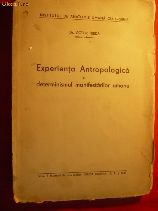 DrVictor Preda - Experienta Antropologica si. manif.Umane1941