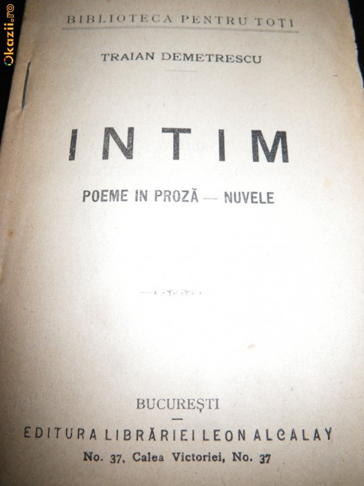 Traian Demetrescu, Intim, Biblioteca pentru toti