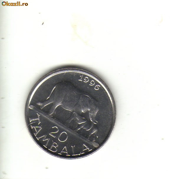 bnk mnd Malawi 20 tambala 1996 unc , fauna