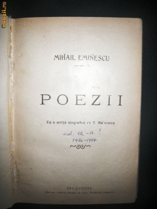Mihai Eminescu, Poezii, editia 12-16? 1920-1927