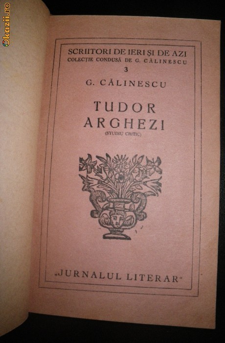 G Calinescu, Tudor Arghezi, studiu critic, 1939