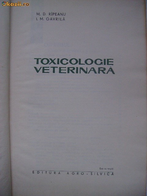 M. Ripeanu, I. Gavrila - Toxicologie veterinara