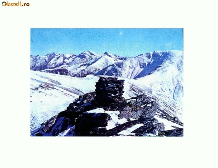 CP112-76 -Muntii Fagaras ului vazuti de pe Varful Suru -necircul CP112-76 -Muntii Fagaras ului vazuti de pe Varful Suru -necircul