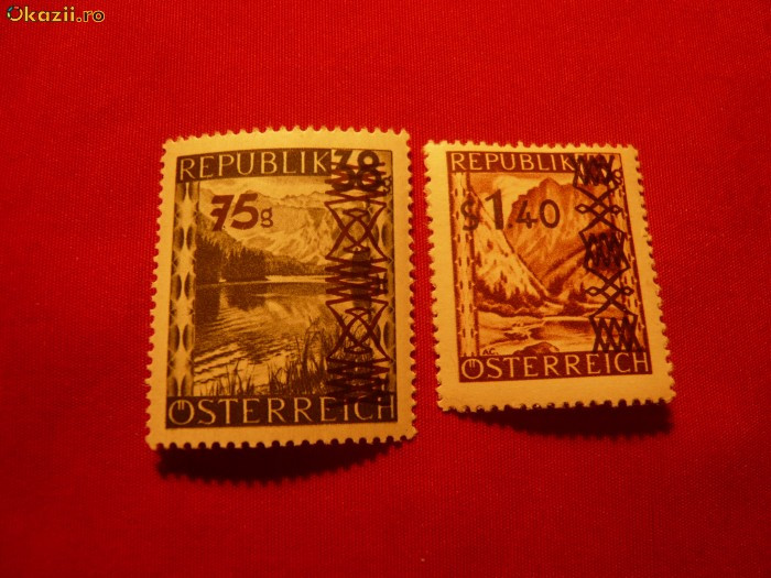 Serie- Uzuale cu supratipar -Vederi 1947 Austria ,2 valori