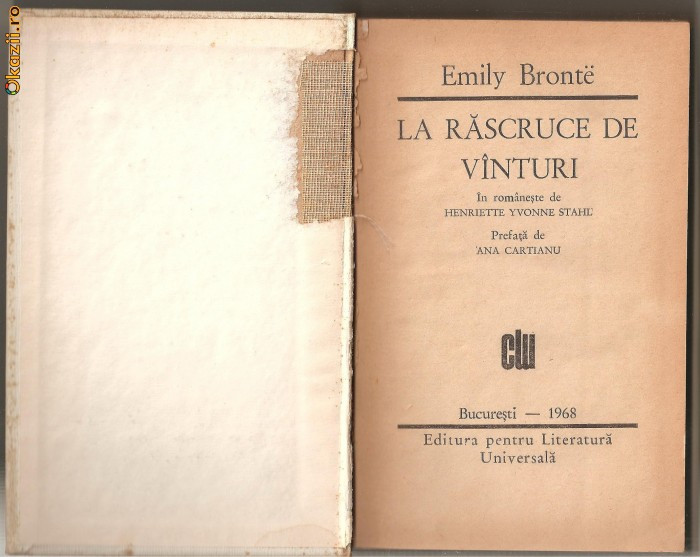 (C98) LA RASCRUCE DE VANTURI DE EMILY BRONTE, ELU, 1968, VINTURI