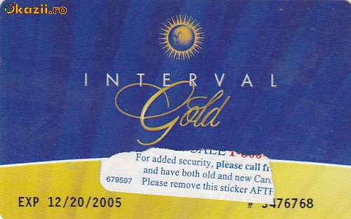 Card plastic Interval Gold SUA