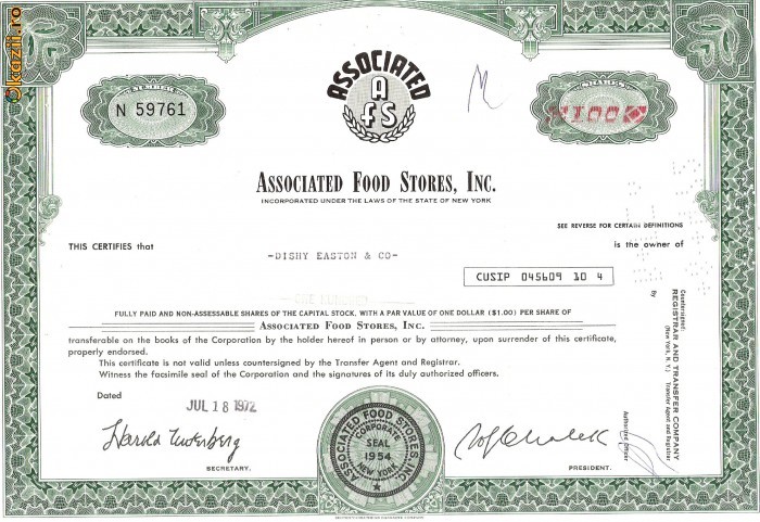 389 Actiuni -ASSOCIATED FOOD STORES, INC.-seria N59761