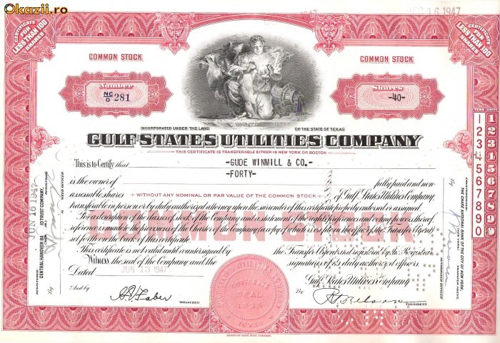365 Actiuni -GULF STATES UTILITIES COMPANY-seria NC/O281