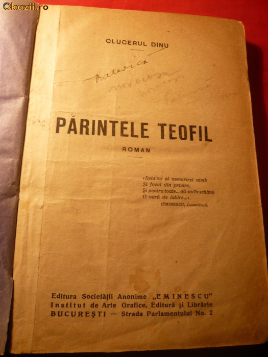 CLUCERUL DINU - PARINTELE TEOFIL - ed. cca. 1925