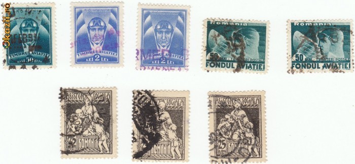 Timbre -Asistenta sociala, Fondul aviatiei, timbrul aviatiei -MKB 036 Timbre -Asistenta sociala, Fondul aviatiei, timbrul aviatiei -MKB 036