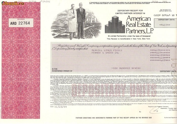 460 Actiuni - American Real Estate Partners, L.P.-seria ARD 22764