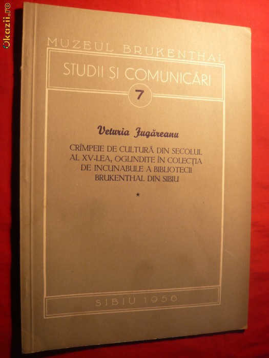 V.Jugareanu -Incunabule sec.XV din biblioteca Brukentahl-1956