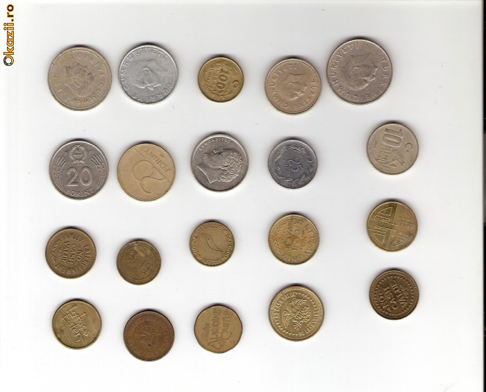 89 Lot interesant de monede si jetoane (fise, token)(20 bucati)