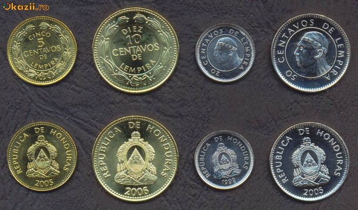 HONDURAS █ SET DE MONEDE █ 5, 10, 20, 50 Centavos █ 2014 █ UNC HONDURAS █ SET DE MONEDE █ 5, 10, 20, 50 Centavos █ 2014 █ UNC