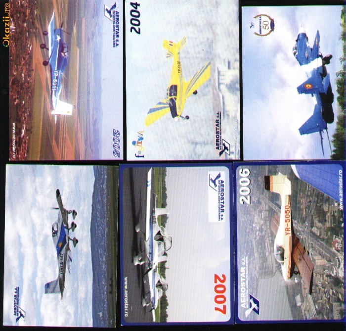 Set 6 calendare de buzunar, Aerostar, avioane Set 6 calendare de buzunar, Aerostar, avioane