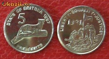 Eritrea 5 cents 1991 UNC Eritrea 5 cents 1991 UNC