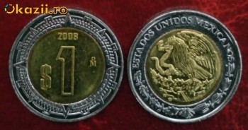 Mexico 1 peso 2008 UNC bimetal