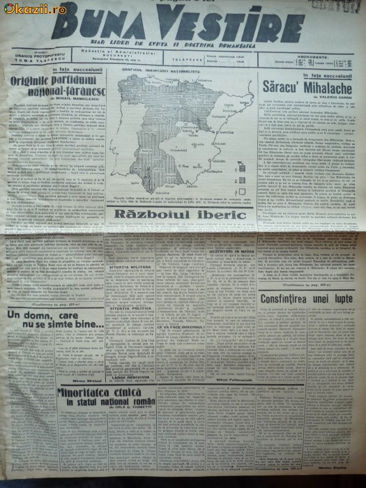 Buna Vestire , ziar legionar, nr.142 , 19 august , 1937