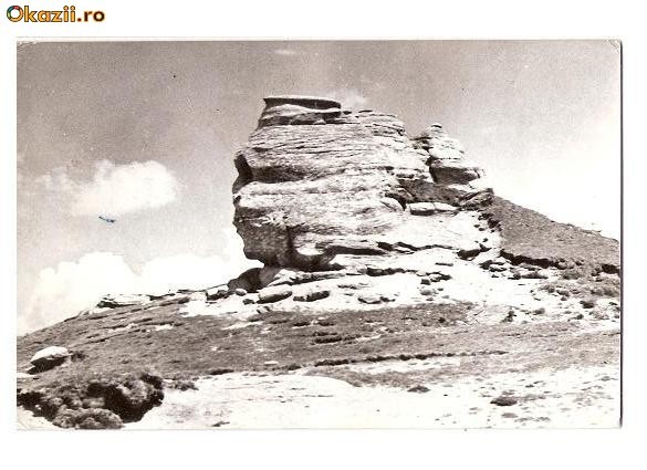 CP190-73 Muntii Bucegi -Sfinxul -RPR -carte postala circulata 1963 CP190-73 Muntii Bucegi -Sfinxul -RPR -carte postala circulata 1963