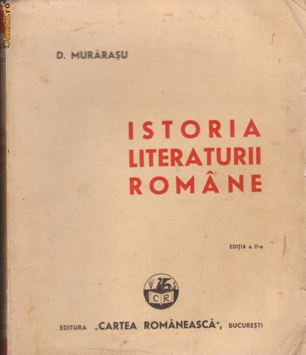 D.Murarasu / Istoria literaturii romane (editie 1941)