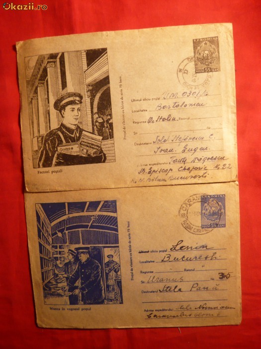 2 Plicuri Ilustrate -Intreg -Tematica - POSTA - fara cod 2 Plicuri Ilustrate -Intreg -Tematica - POSTA - fara cod