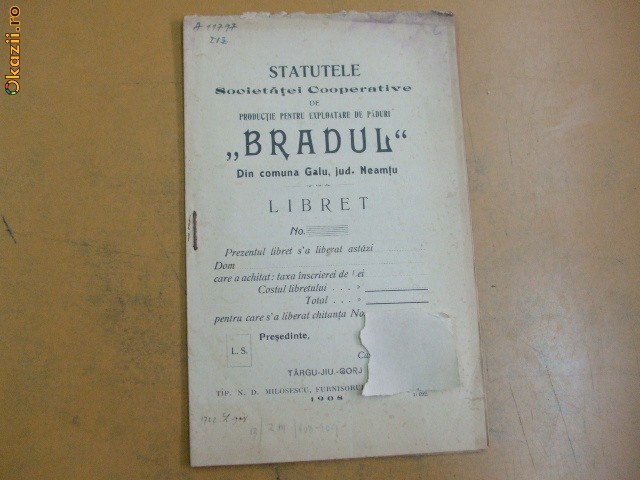 Statute Soc. exploatare paduri ,,Bradul Statute Soc. exploatare paduri ,,Bradul
