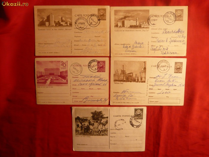 9 Carti Postale Ilustrate -Industrie si Agricultura 1963-1964