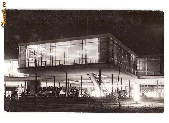 CP191-83 Eforie-Nord -Restaurantul ,,Perla Marii&quot;, noaptea -RPR -carte postala circulata 1965