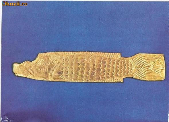 CP194-70 Aplica zoomorfa din aur -Stincesti(jud.Botosani)-Muzeul National de Istorie -carte postala necirculata